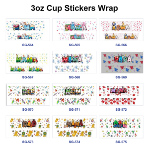 Wholesale 8pcs Aesthetic Alphabet Letter 3oz Tumbler Stickers Wrap