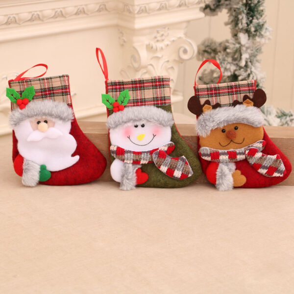 oly-abe2503eb4bff72f89fe8bc0b962cfc7 Wholesale Plush Christmas Stocking Gift Bag Vintage European Style Holiday Decorative Accent