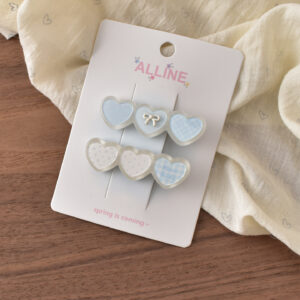 11 # Blue print 3 hearts-2pcs