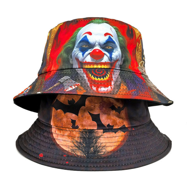 oly-abec9657617a0e0e51fdfc9be0a52237 Wholesale Trendy Halloween Reversible Bucket Hat Skull Clown Pattern Sun Hat Fashion Accessory Resale