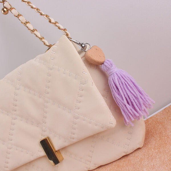 oly-abf516cbfc36184effcf7bed3fb8e92c Wholesale Bohemian Style Heart Bead Tassel Keychain Dark Green Silicone Bag Charm for Gift Party or Everyday Use