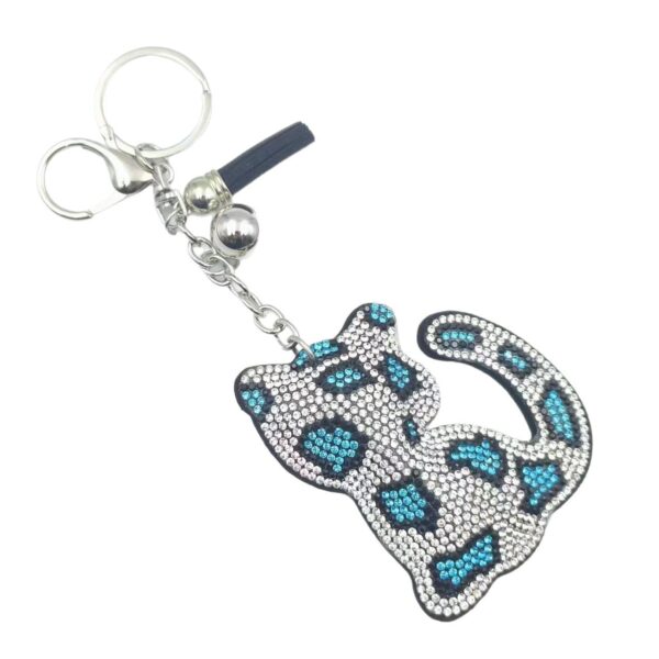 oly-ac0202d2cf3120d7b0f5f47e4e4d19e7 Wholesale Cute Leopard Cat Rhinestone Keychain Zinc Alloy Bag Charm for Wedding Gifts