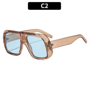C2-through tea frame blue film