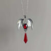 oly-ac440b2e2690e2474c99ae15a0ef88ab Wholesale Zinc Alloy Gothic Bat Wing Pendant Necklace Red Cabochon Crystal Chic Halloween Jewelry Gift