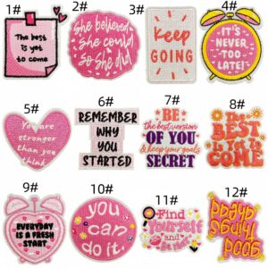 Pink english fabric patch set - 12 pieces