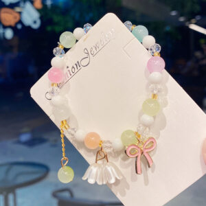 Colorful lily of the valley flower bow bracelet (opp bag)