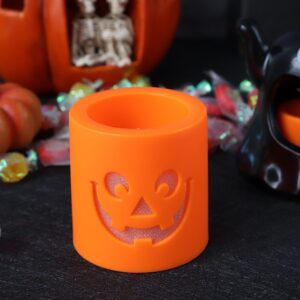 Orange cylindrical lamp with random pattern