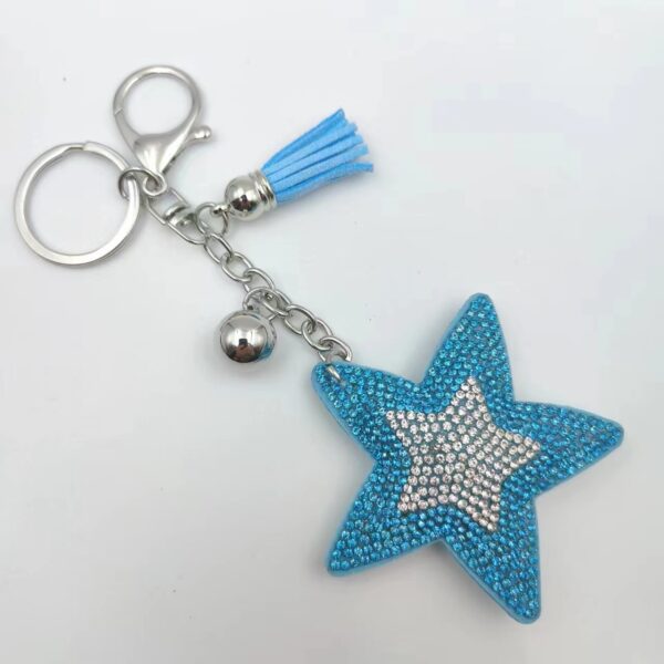 Wholesale Korean Velvet Star Keychain Bag Charm Tassel Pink Gift Accessory for Everyday Use