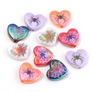 Love spider web randomly mixed colors / About 18.5x21mm, hole about 2.7mm (about 19g/pack)