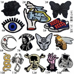 Punk series cloth patch set 14 pieces