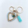 Wholesale Heart Wire Wrapped Amethyst Natural Stone Keychain Decorative Accessory Gift