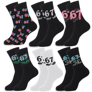 Wholesale Chinese Character 67 Design Socks Unisex Cotton Blend Middle Tube Summer Socks Everyday Wear