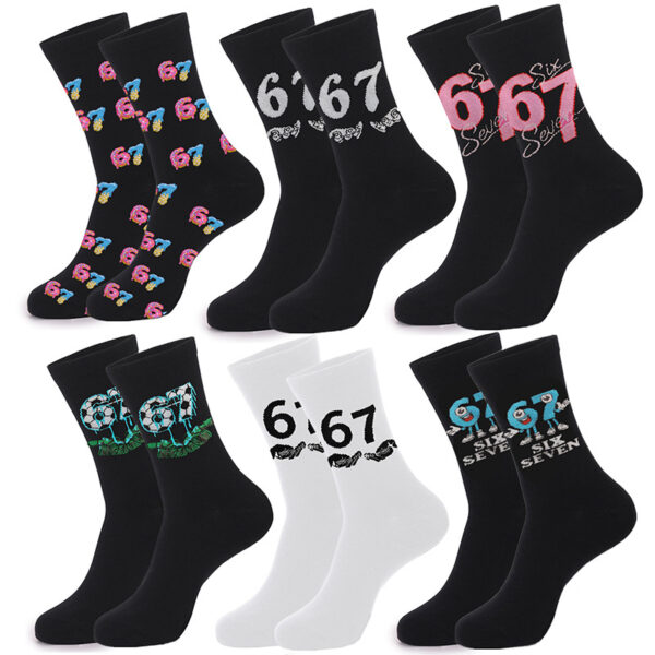 oly-acce971caefdc215be10eeeccfc557b3 Wholesale Chinese Character 67 Design Socks Unisex Cotton Blend Middle Tube Summer Socks Everyday Wear