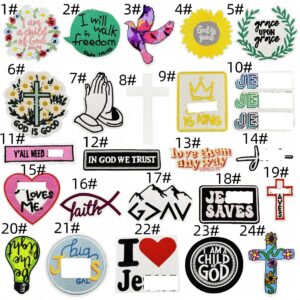 Cartoon english letter fabric patch set - 24 pieces