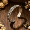 Wholesale Vintage Silver Alloy Open Bangle Bracelet - Trendy Jewelry Accessory