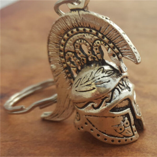 Wholesale Spartan Greek Roman Warrior Helmet Keychain Alloy White Fashion Accessory