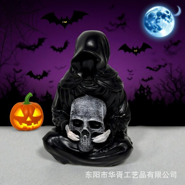 Wholesale Halloween Skull Resin Pumpkin Ornament for Party Decoration