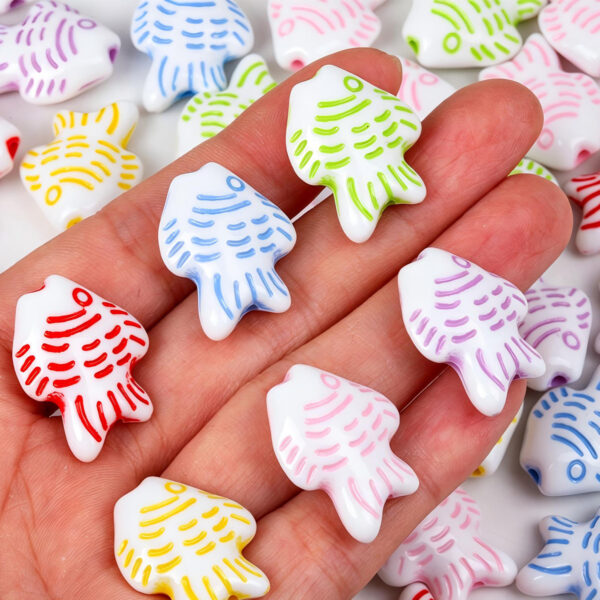 oly-ad2fa6c37cf68f3f92ca40ab79396325 Wholesale Cartoon Striped Tropical Fish Acrylic Beads DIY Phone Chain Fashion Accessory