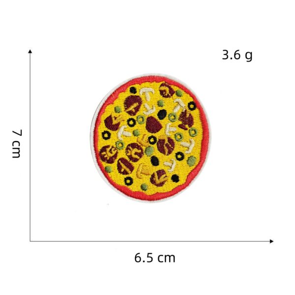 Wholesale Pizza Embroidered Patches Set of 8, Fashion Bag Charm for DIY Crafts