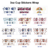 Wholesale 8pcs Sports Sign Print Pattern 3oz Cup Stickers Wrap OLY Exclusive