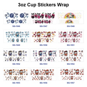 oly-ad47934eb74ff0243085f93177ce9da2 Wholesale 8pcs Sports Sign Print Pattern 3oz Cup Stickers Wrap OLY Exclusive