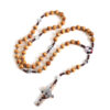 oly-ad6697343f6b0a9db395fedf1c93f104 Wholesale Handmade Wooden Cross Necklace Coffee Color Ball Chain Jewelry Accessory