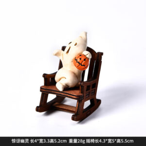 Dy2265g surprised ghost + pumpkin halloween ornament