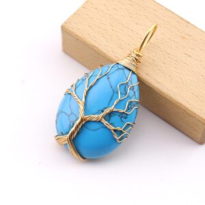 Blue turquoise (synthetic) (2.4x3.4cm)