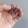Wholesale Gothic Punk Ruby Earrings in Stainless Steel Boutique Resale Jewelry Accessory