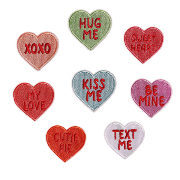 Wholesale Heart Shaped Embroidered Patch for Clothing Decorative Accessory Gift