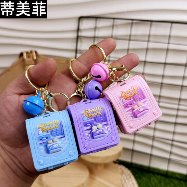 oly-ad93e9352c1c05a7da15961ad3b32101 Wholesale Cute Pet Dollhouse Pop Up Keychain 3D Cartoon Design Bag Charm Trendy Gift