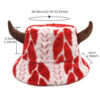 Wholesale Plush Horn Bucket Hat Funny Christmas Design Women's Party Hat