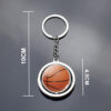 Wholesale Metal Sports Keychain Set Football Basketball Tennis Volleyball Rotating Key Ring Game Souvenir Car Key Accessory