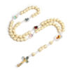 oly-adce83053868aaddbdac836ca95a68f2 Wholesale Handmade Cross Pendant Necklace Plastic Resin White Beaded Jewelry Fashion Accessory Resale