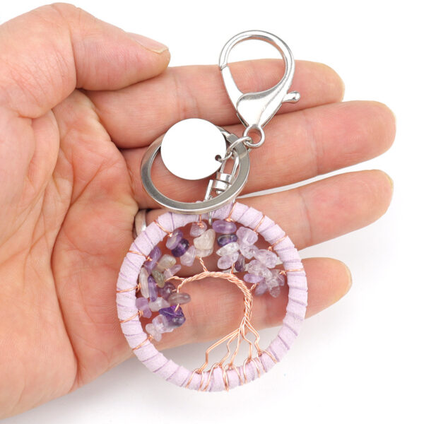 oly-add1911e29fa5fdfb296c74fc17351aa Wholesale Crystal Tree of Life Keychain Bag Charm Red Agate Pastoral Style Gift for Friend