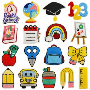 oly-ade470b4d1e3d1bb4801c9eabdf535ad Wholesale Embroidered Iron on Cartoon Learning Patches Decorative Accents for Children