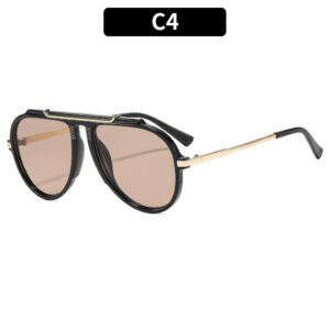 C4-Black-framed light brown tea leaf