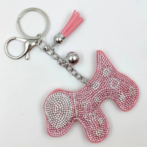oly-adf42053c4b0e0fd17f06c1b577934d2 Wholesale Cute Dog Flannel Tassel Rhinestone Keychain Fashion Accessory Boutique Resale Gift