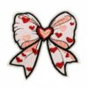 Wholesale Polyester Embroidered Patch Cartoon Bow and Heart Design for Clothing Bags Everyday Use