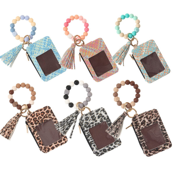 oly-ae0f07d17a69a6cb0561fcce639badd8 Wholesale Trendy Floral Print PU Leather Keychain Wallet Card Holder for Everyday Use Gift for Women