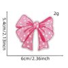 Wholesale Pink Bow Embroidery Cloth Patch, Hot Melt Adhesive Iron-On Patch, Fashion Hair Accessory, Boutique Resale Craft Supply