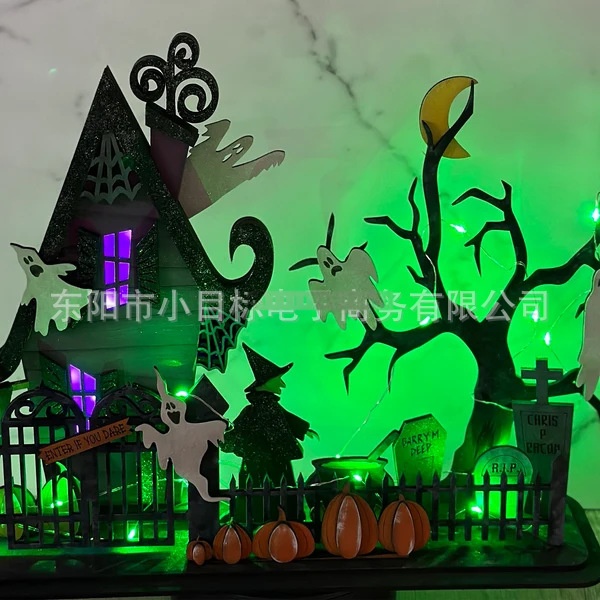 Wholesale Halloween DIY Witch Castle Ornament with Ghosts and Dead Tree for Home Decor Resale Gift