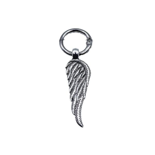 oly-ae28136415355d1e8537201fd9dbbedb Wholesale Angel Wings Alloy Keychain, Silver Fashion Accessory for Car Keys and Bags