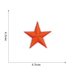 Orange white edge five-pointed star Small size cloth stickers