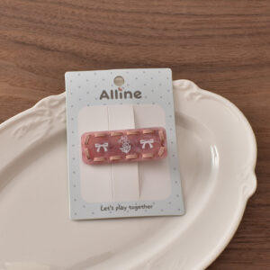 11# pink bow rectangular clip