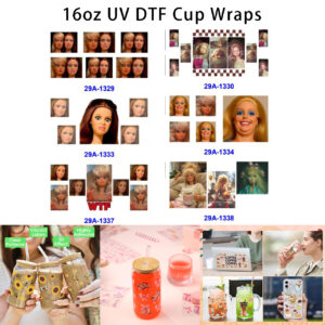 oly-ae3452efc6b388eda0385b71379a9050 Wholesale 16oz Long Haired Girl Cartoon Series Cup UV DTF Wraps