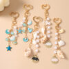Wholesale Beach Theme Keychain Zinc Alloy Octopus Shell Starfish Charm for Bag Decoration