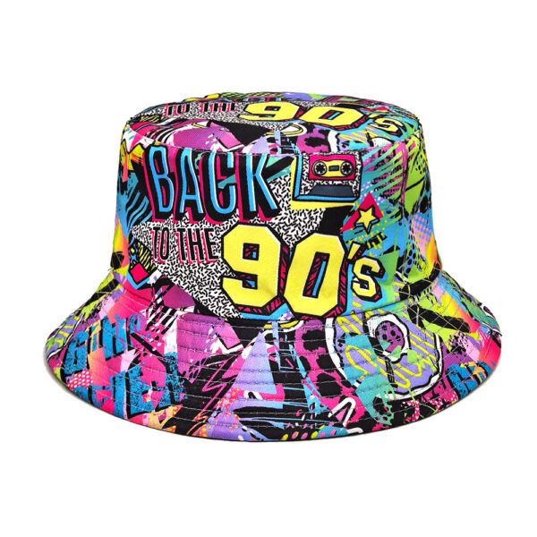 Wholesale Retro Cassette Tape Double Sided Bucket Hat for Outdoor Sun Protection