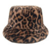 Wholesale Leopard Print Plush Bucket Hat Stylish Winter Fashion Accessory Gift for Women Boutique Resale