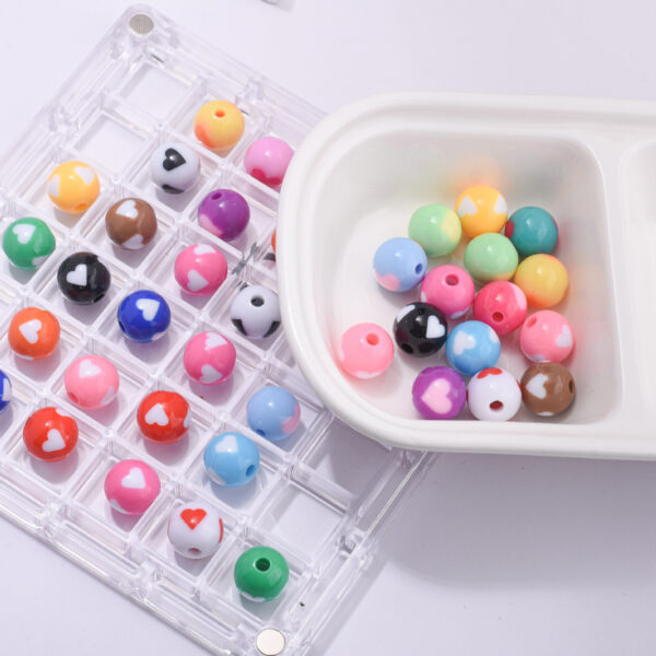 oly-ae9f31d8afae05f047f70907755fb138 Wholesale Light Luxury Style Acrylic Heart Beads 12mm Mixed Colors DIY Jewelry Accessory for Everyday Wear or Gift